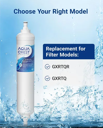 Miniatura 2 de AQUA CREST Filtro de agua en línea GXRTQR, certificado NSF, repuesto para GE® GXRTQR, GXRTQ, medios de bloque de carbono que garantizan una