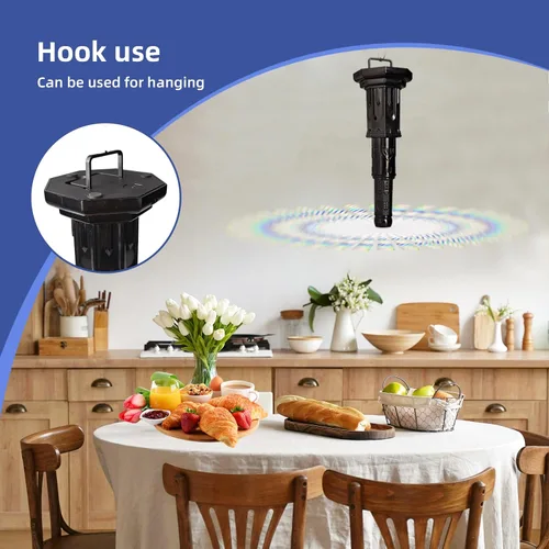 Miniatura 6 de 4 ventiladores de comida para mesas recargables, giratorio retráctil para comidas de interior, picnic, fiesta (negro)