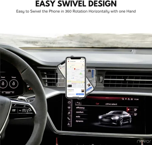 Miniatura 2 de Navor Soporte magnético universal para automóvil con ventilación de aire en color negro para iPhones y dispositivos Android