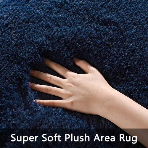 Miniatura 3 de Pettop Alfombra de Área Esponjosa Azul Marino para Dormitorio Sala de Estar, 4x6 Pies Alfombras Suaves de Felpa Mullidas y Peludas para Niñas Niños