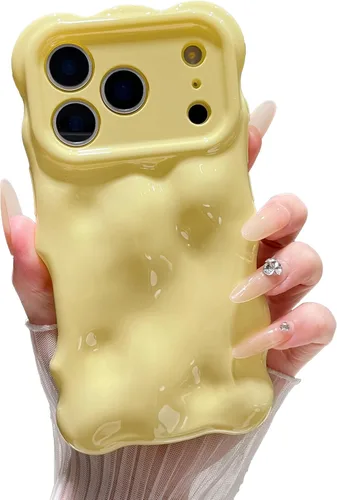 Miniatura 88 de XIZYO Funda para iPhone 13 de 6.1 pulgadas, bonito patrón de ondas, estético, 3D, rizado, ondulado, chapado en purpurina, para mujeres y niñas, Azul