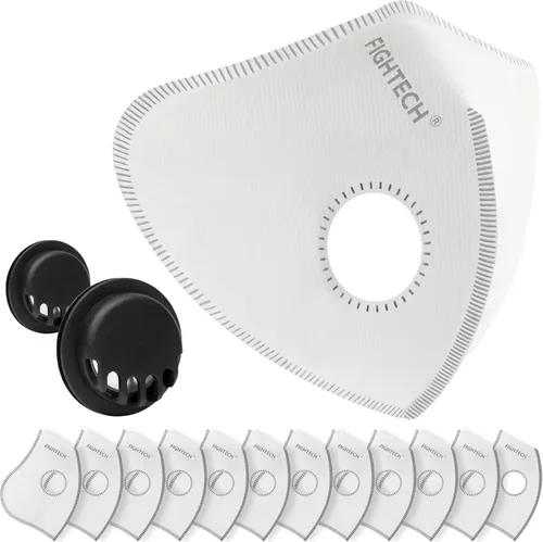 Miniatura 9 de FIGHTECH Máscara antipolvo – 3 tamaños – Mascarilla reutilizable con filtros de carbono y válvulas de aire para carpintería, construcción, mudanza