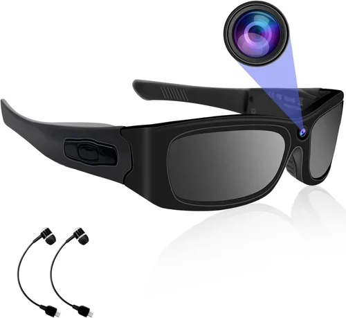 Gafas de sol Cámara HD 1080P Sport Cámara Gafas de Vídeo Gafas de sol Cámara Deportiva, Gafas de sol Bluetooth Ciclismo Cámara de Video con