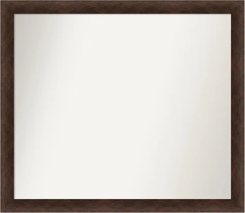 Miniatura 381 de Amanti Art Espejo de pared personalizado no biselado (24 x 27 pulgadas), marco estrecho de nogal chipre - varios tamaños personalizados - Espejo