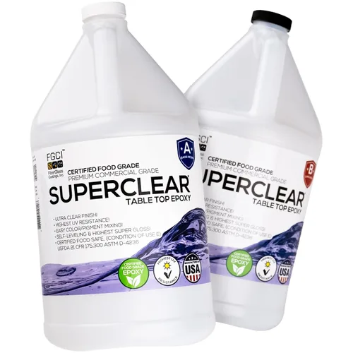Miniatura 12 de Superclear Resina epoxi para mesa, revestimiento protector 1:1 transparente para mesas, encimeras, encimeras, anti-amarillamiento, resistente a