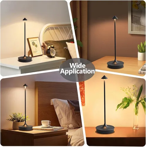 Miniatura 8 de Lámparas de mesa inalámbricas recargables, lámpara de escritorio LED de 4000 mAh, funciona con pilas, para exteriores, impermeable, portátil