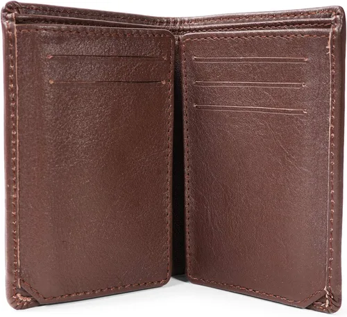 Miniatura 9 de Cartera de piel de vacuno con bloqueo RFID con capa interior de piel de vaca de primera calidad con doble apertura y soporte para ventana