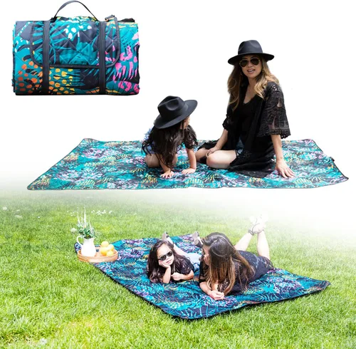 RawRock Manta de picnic portátil para exteriores, grande para 6 adultos y resistente al agua, práctica bolsa para playa, campamento en la hierba, a