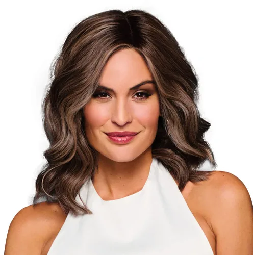 Miniatura 19 de Raquel Welch Bella Vida - Peluca ondulada en capas, 100% atada a mano, longitud de hombro por Hairuwear, gorra pequeña promedio, RL10/12 castaño