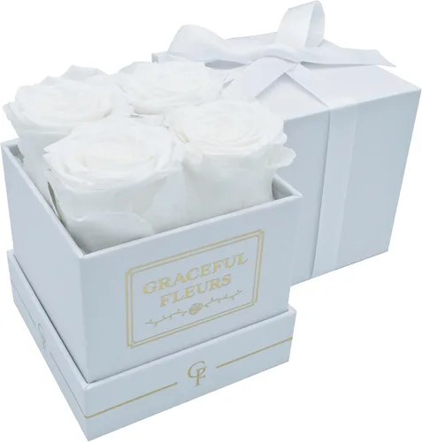 Miniatura 11 de Graceful Fleurs - Rosas reales de larga duración en una caja durante años, flores frescas preservadas para siempre para cumpleaños, Día de la Madre