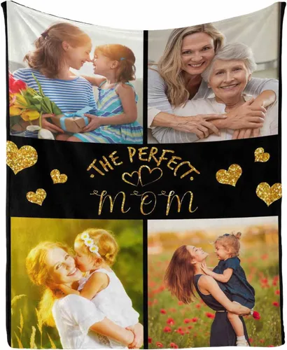 Miniatura 24 de InterestPrint Regalos personalizados para mamá, manta personalizada con fotos y fotos familiares, regalos de cumpleaños para el día de la madre