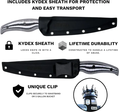 Miniatura 3 de SORD Cuchillo de filete – Cuchillos de filete de 5 a 9 pulgadas para peces – Cuchillo afilado para deshuesar – Pesca en agua salada y agua dulce