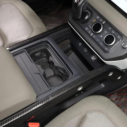 Miniatura 5 de TINKI 2 piezas de plástico ABS para decoración de consola central de automóvil para Land Rover Defender 110 accesorios 2020 2021 2022 piezas