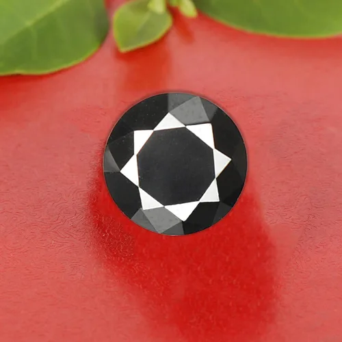 Miniatura 3 de GEMHUB Diamante de moissanita negro de 2.60 quilates redondo de corte brillante hermoso para la fabricación de joyas, Gema, Moissanita