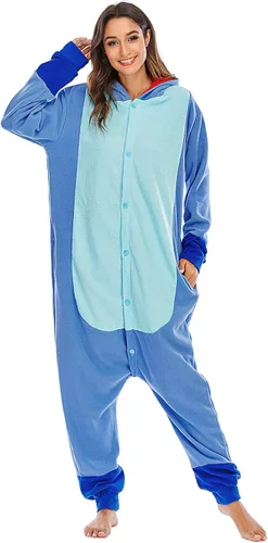 Miniatura 3 de Pijama de animal para adultos, con puntada, para cosplay, ropa para el hogar, color azul