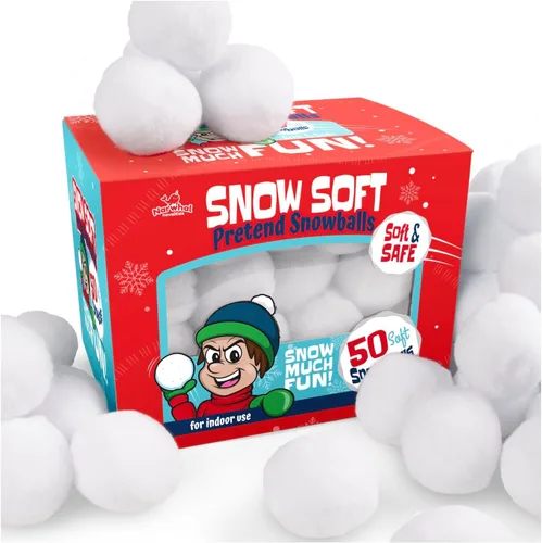 Miniatura 2 de Narwhal Novelties Paquete de 50 bolas de nieve falsas divertidas para niños de 2 pulgadas, bolas de nieve artificiales a granel para interiores