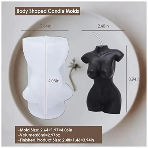 Miniatura 2 de Moldes de vela en forma de cuerpo para hacer velas de DIY, molde de silicona 3D LPCMBS161 0