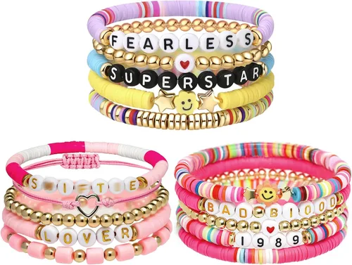 AIMADE Taylor Album Inspired - Juego de pulseras bohemias en capas, pulseras de amistad, regalos de joyería para mujeres y niñas