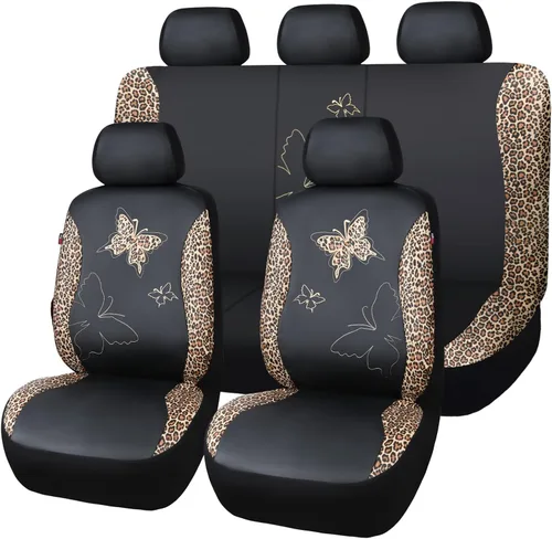 Miniatura 21 de Flying Banner - Juego completo de fundas para asiento de automóvil Butterfly, estilo universal de moda para mujer, para banco trasero (divisible)