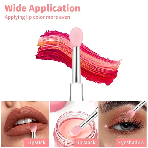 Miniatura 3 de Aplicadores de máscara de labios reutilizables, juego de 6 brochas de silicona para labios y lápiz labial
