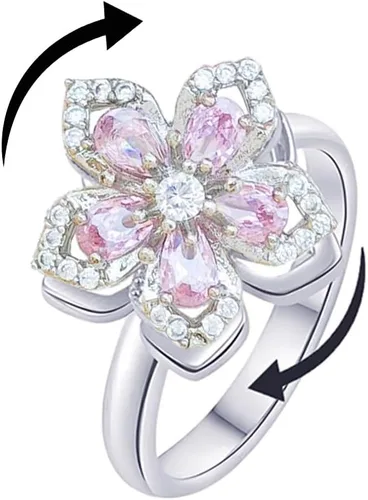 Miniatura 35 de Sunflower Ring Spinning Fidget Rings for Anxiety Open Adjustable Spinner Sun Ring Creative Relieving Stress Rotating Jewelry