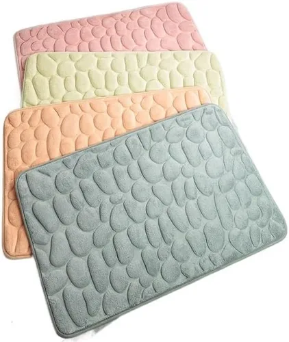 Miniatura 6 de Alfombra antideslizante de Baño con Relieve de Adoquines, Alfombras Antideslizantes En Lavabo, Alfombra De Suelo Lateral De Bañera, Felpudo De