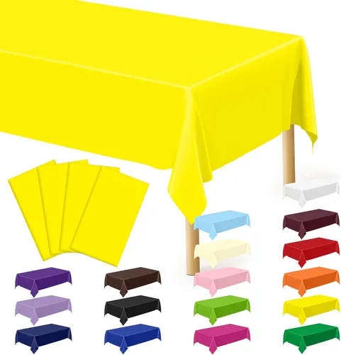 Miniatura 106 de Suministros de regreso a clases, 2 manteles de 108 x 54 pulgadas, manteles desechables coloridos para el primer día de escuela, rectangular