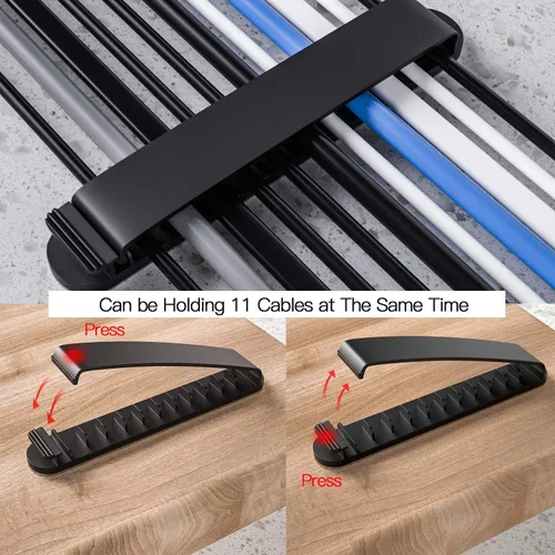Miniatura 4 de pzoz Clips para cables, paquete de 3 organizadores de cables, organizador de cables para organizar el hogar, oficina, escritorio, teléfono, cable