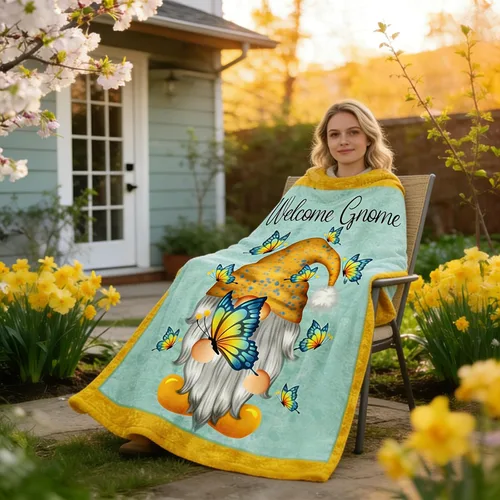 Miniatura 2 de Manta de gnomo de mariposa para mujer, bonitos regalos de gnomos para mujeres/niñas/mamá, manta mullida de franela suave de otoño para sofá, cama
