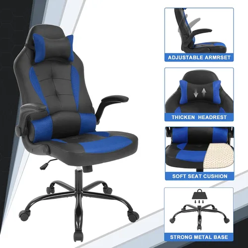 Miniatura 2 de Silla de computadora para videojuegos, silla de computadora de carreras, silla de oficina, silla de escritorio moderna y ajustable, silla ergonómica