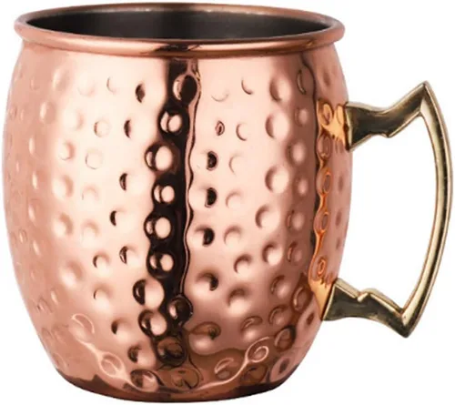 Miniatura 9 de Hoshen Moscow M Cup Vaso de cerveza, cóctel chapado en cobre, taza de metal, 18 onzas, taza de acero inoxidable chapado en cobre, adecuado