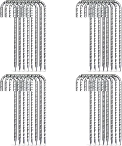 Miniatura 20 de AAGUT Juego de 8 estacas para trampolín de 16 pulgadas, kit de anclaje de amarre para trampolín de 3/8 pulgadas, resistente al viento, accesorios