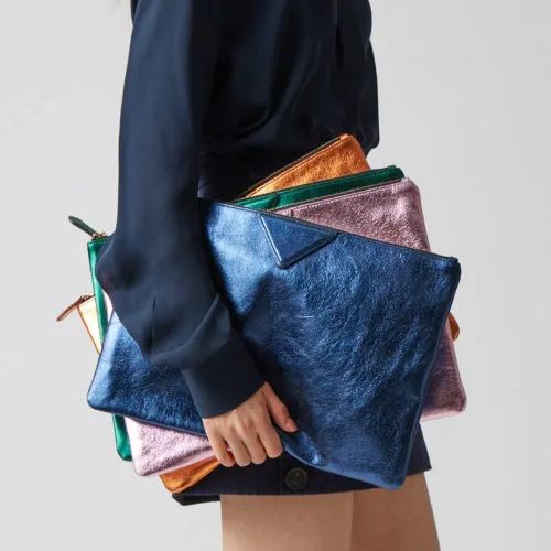 Miniatura 4 de Bolso de mano grande de piel sintética para mujer, bolso grande brillante para fiesta de noche