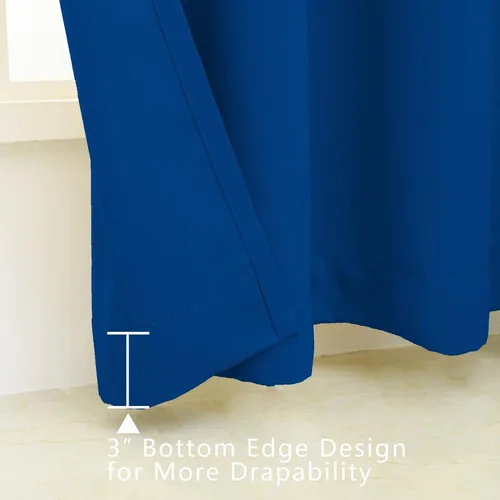 Miniatura 4 de Pickluc - Cortinas opacas con ojales de 84 pulgadas de largo, 2 paneles, cortinas de ventana con bloqueo de luz para sala de estar, aisladas Azul