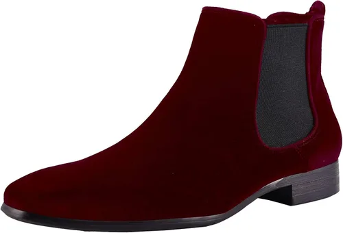 Jeder S Botas Chelsea para hombre, zapatos de cuero de terciopelo, botas negras, calzado para hombre, botas de piel de felpa cálida para hombres