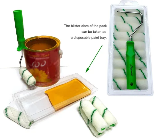 Miniatura 4 de Magimate Juego de rodillos de pintura pequeños de 4 pulgadas para paredes y manualidades, mini rodillos de pintura para pintura, paquete de 10