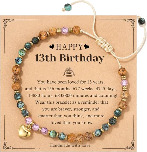 Miniatura 25 de HGDEER Regalos de cumpleaños para mujer, pulsera única de piedra natural, para mujeres, adolescentes, niñas, regalos de moda para amigas, mejores