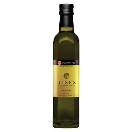 Iliada Kalamata DOP Aceite de oliva virgen extra, 16.9 fl oz | Multi-premiado | Región única 100% griega | Koroneiki monovarietal | Prensa en frío |