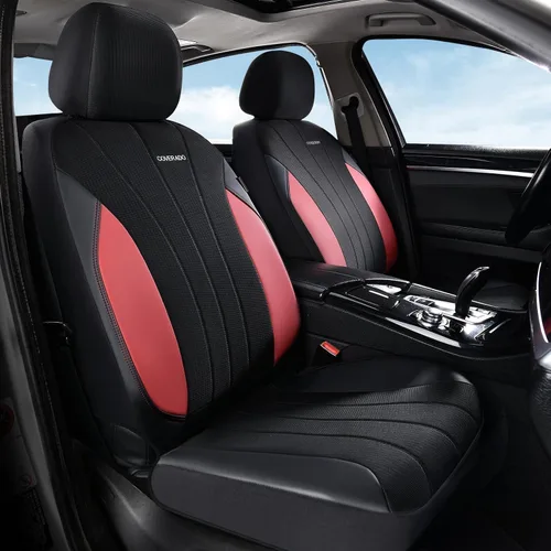 Miniatura 16 de Coverado Fundas de asiento delantero, fundas de asiento beige, 2 asientos, protectores de cuero para automóvil, paquete de 2, fundas de asiento