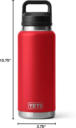 Miniatura 9 de YETI Rambler - Botella de 36 onzas, aislada al vacío, a prueba de fugas, de acero inoxidable con tapón para sorbos Aislamiento al vacío Rojo