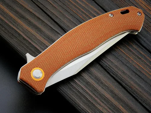 Miniatura 5 de Sitivien ST112 Cuchillo plegable, hoja D2 y mango de micarta, cuchillo herramienta EDC con clip de bolsillo para camping al aire libre, senderismo