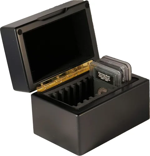 Miniatura 3 de Guardhouse Caja de almacenamiento/exhibición de diez monedas con acabado mate negro para titulares de monedas de estilo certificado o certificado