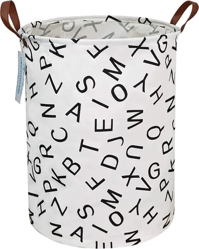 Canasta Langyashan de almacenamiento, plegable, organizador de tela de lona, para dormitorio, ropa, habitación del bebé, juguetes y de regalo Carta