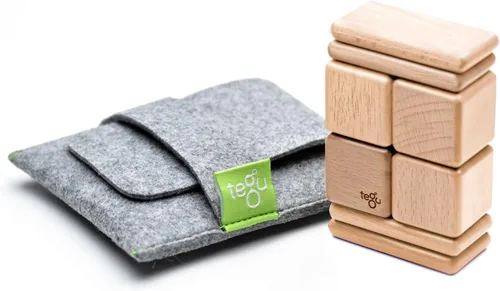 Miniatura 16 de Juego de bloques de madera magnéticos Tegu Pocket Pouch de 8 piezas, Blossom