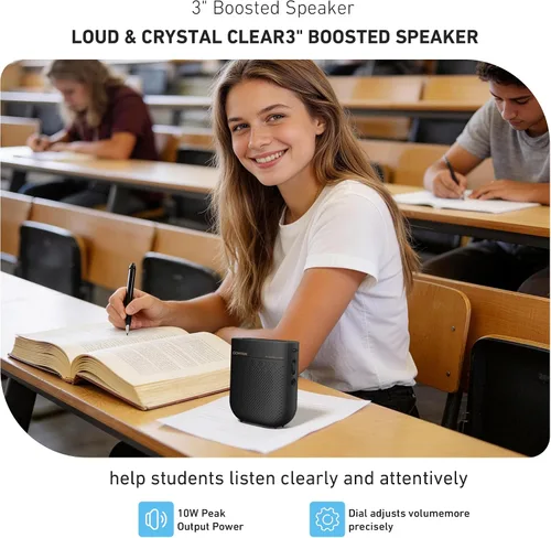 Miniatura 5 de Amplificador de voz para profesores, micrófono y altavoz portátil con cable Bluetooth, megáfono de bocina recargable para aula, reuniones, yoga