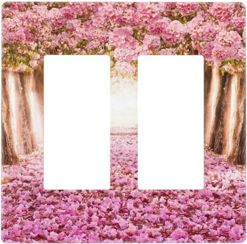 Miniatura 267 de Cubiertas de placa de pared de 3 gang con interruptor de luz de triple palanca, en negro y dorado con esplendor de oro rosa, estampado floral