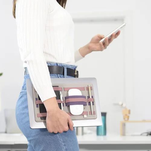 Miniatura 3 de Beblau Shift PRO - Organizador de tecnología portátil adhesivo para portátiles, portátiles.. Inserto de mochila Accesorios de computadora, Rosa