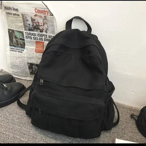 Miniatura 2 de GAXOS Mochila para laptop para mujer, mochila de lona de viaje para mujer, mochila estética vintage para la escuela, Negro, Mochilas de mochila