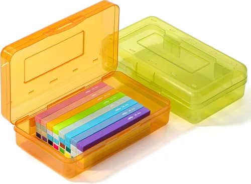 Miniatura 34 de Mr. Pen - Cajas de lápices transparentes, paquete de 6, 7.9 x 4.5 x 2.4 pulgadas, azul transparente, tapa hermética, organizador de cajas de lápices