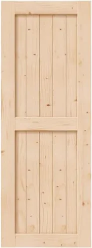 Miniatura 10 de EaseLife - Puerta corrediza de granero de madera de 28 x 84 pulgadas, puertas interiores, montaje DIY, losa de paneles de abeto natural macizo